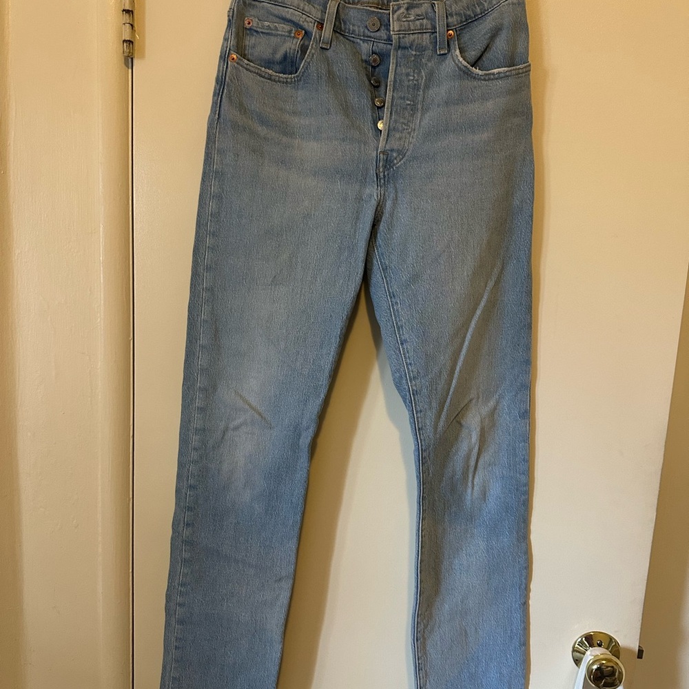 Blue Button-Fly Jeans